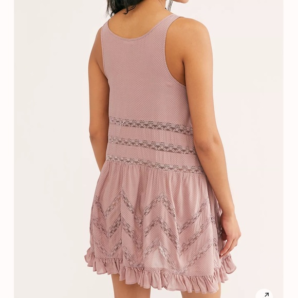 Free People Voile and Lace Trapeze Slip in Misty Pink Size XS - Picture 3 of 10